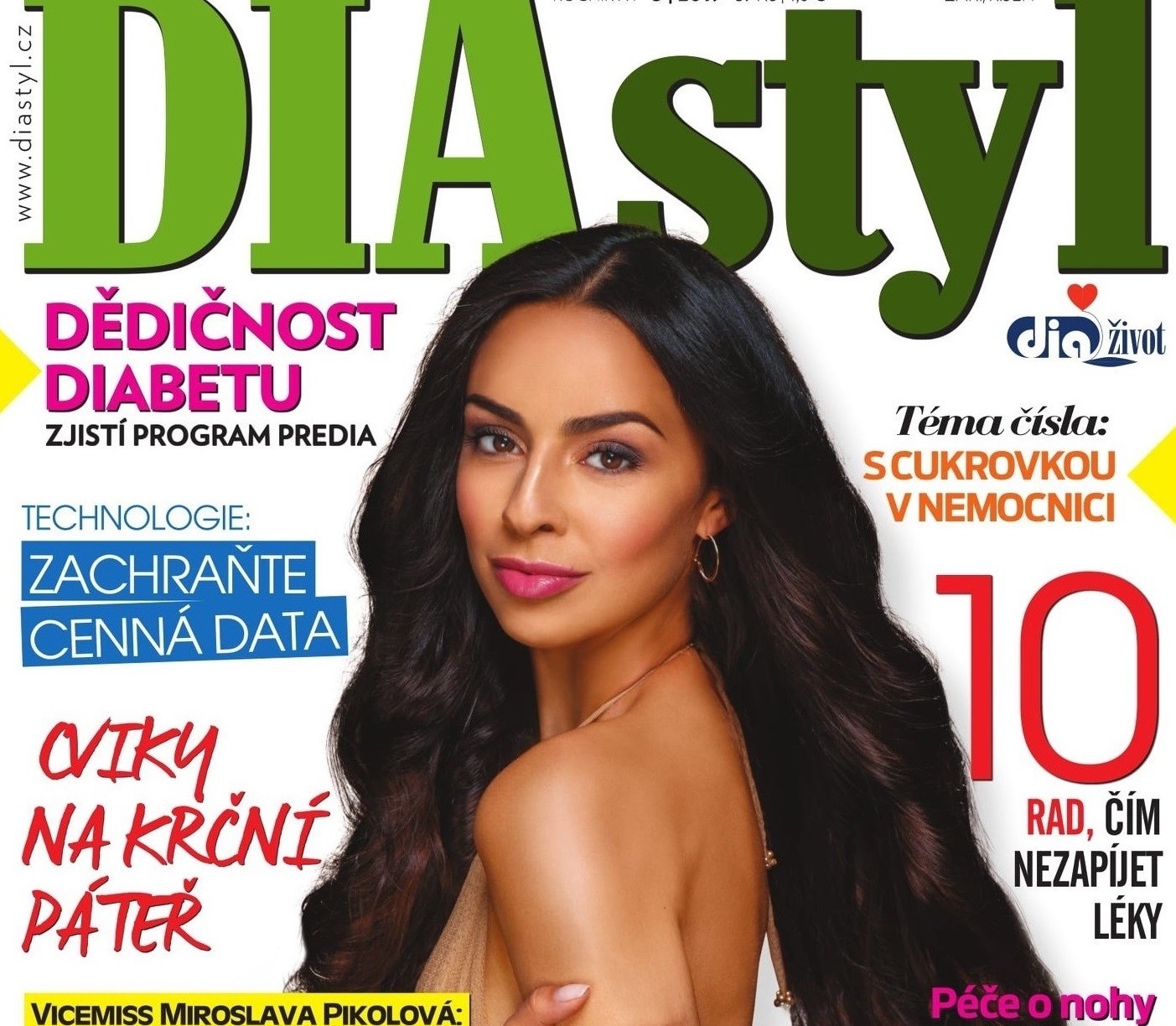 Mirka Pikolová na titulce magazínu DIA styl