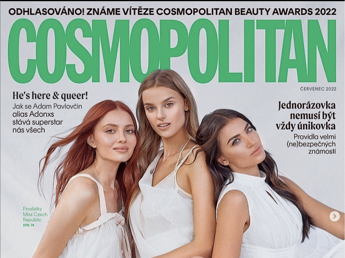 Vítězky MISS CZECH REPUBLIC 2022 na titulce COSMOPOLITANU