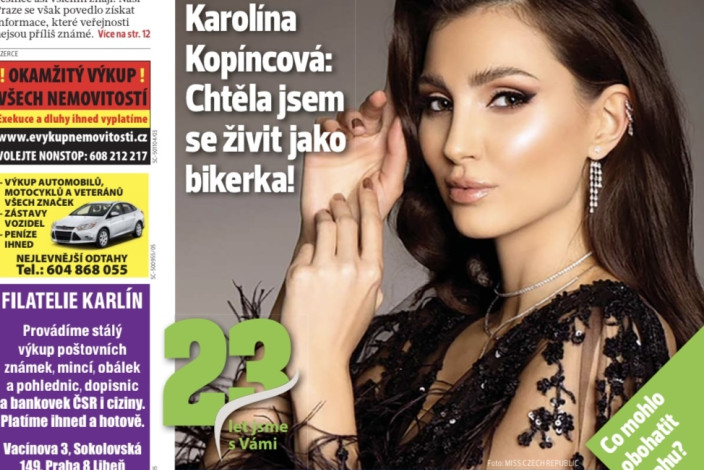 Karolína Kopíncová na titulce Naše Praha