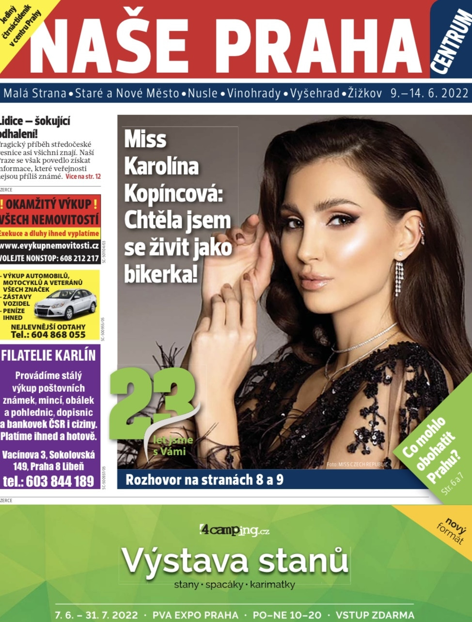 Karolína Kopíncová na titulce Naše Praha