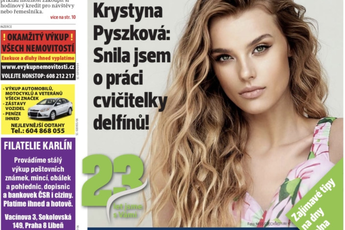 Krystyna Pyszková na titulce Naše Praha