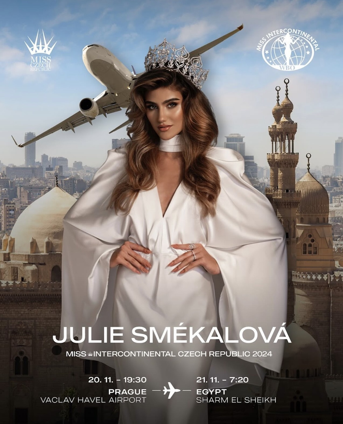 Julie Smékalová odletěla na Miss Intercontinental do Egypta